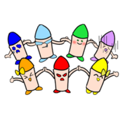 [LINEスタンプ] 虹色人（Niji-iro-jin）