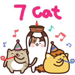 [LINEスタンプ] 7cat うとうとしちゃうニャン： 7 匹ネコ