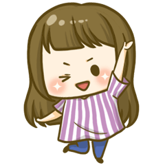 [LINEスタンプ] 髪型別オンナノコ 5 (ロングちゃん)