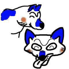 [LINEスタンプ] 青色の変な柴犬が毎日挨拶の画像（メイン）