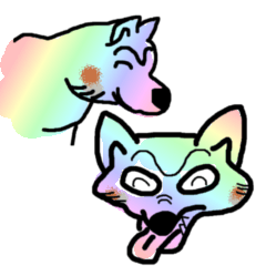 [LINEスタンプ] 虹色の変な柴犬が毎日挨拶の画像（メイン）