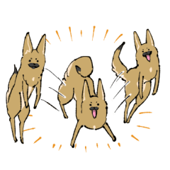 [LINEスタンプ] 雑種犬のクロハナ