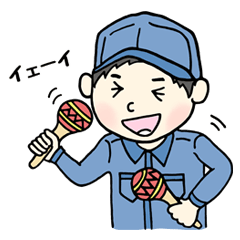 [LINEスタンプ] Lovely workers (ブルー)