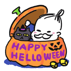 [LINEスタンプ] ヒゲザムライYUMIKO ハロウィン スペシャル