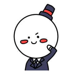 [LINEスタンプ] 丸顔紳士くん