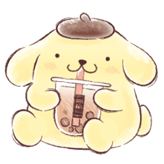 [LINEスタンプ] ポムポムプリン（水彩画タッチ）