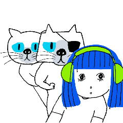 [LINEスタンプ] 動く！ボクサー猫と女の子の画像（メイン）