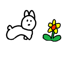 [LINEスタンプ] 花うさぎちゃあん