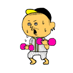 [LINEスタンプ] 坊主と帽子で短パンの人3