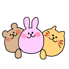 [LINEスタンプ] ねことうさぎとくま。