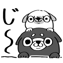 [LINEスタンプ] パグのひーちゃんと時々くーさん