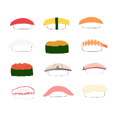 シンプルお寿司スタンプ