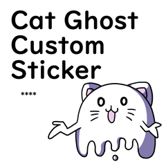 Cat ghost Custom Sticker
