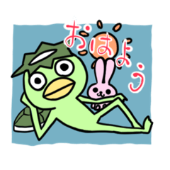 [LINEスタンプ] かっぱとうさぎ