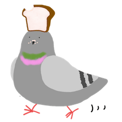[LINEスタンプ] 鳩とパン