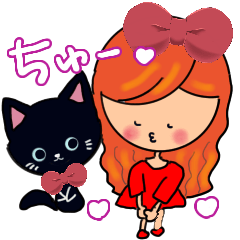 [LINEスタンプ] ねこ大好きみりこちゃん[日常会話]