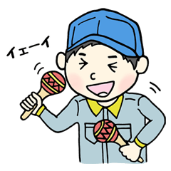 [LINEスタンプ] Lovely workers (ブルー＆グリーン)