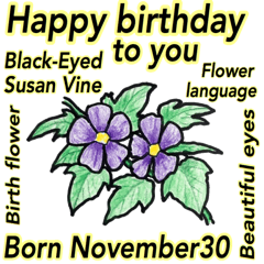 [LINEスタンプ] 11月、誕生日の花と花言葉。の画像（メイン）
