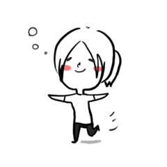 [LINEスタンプ] ポニーテールの人