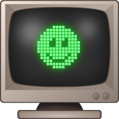 [LINEスタンプ] 緑のCRTのドットフェース_retro PC