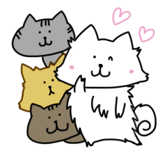 [LINEスタンプ] もふりねこたち