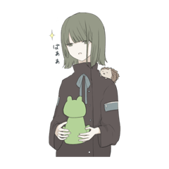 [LINEスタンプ] 一人と二匹