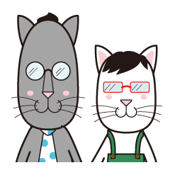 [LINEスタンプ] 眼鏡猫夫婦