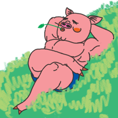 [LINEスタンプ] 筋肉豚の画像（メイン）
