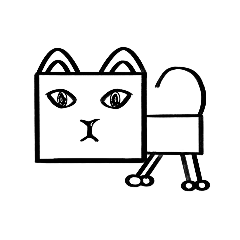 [LINEスタンプ] しかくネッコ「ハル」の呟き