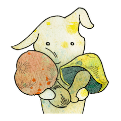 [LINEスタンプ] ウサトラ、ちょっとキノコ