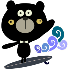 [LINEスタンプ] GO surf with 黒へー