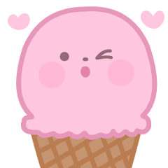 [LINEスタンプ] イチゴアイスクリーム1スクープ