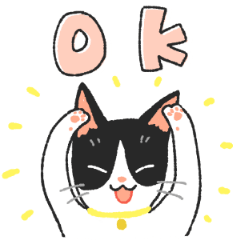 [LINEスタンプ] 白黒ハチワレ猫の日常