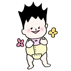 [LINEスタンプ] 髪が立っている赤ちゃんのスタンプ