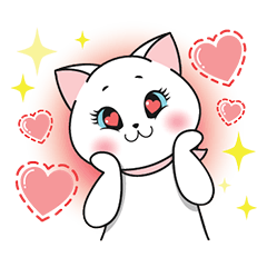 [LINEスタンプ] しろねこまる☆彡