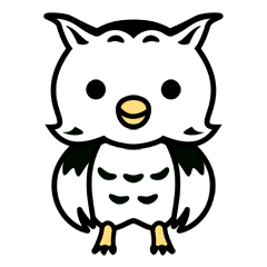 [LINEスタンプ] シロクロフクロウくん