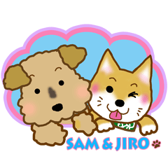 [LINEスタンプ] ウェルシュテリア サムと柴犬 次郎