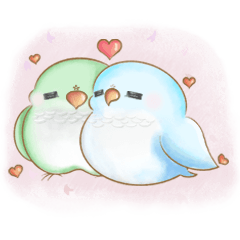 [LINEスタンプ] 幸せ可愛いインコ-ぶどうちゃん＆雪玉日記